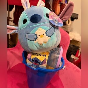 Disney Blue Stitch Plush & Accessory Gift Bucket